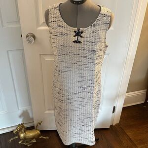 St John Collections Textured Boucle Tweed Sheath Dress Size 8